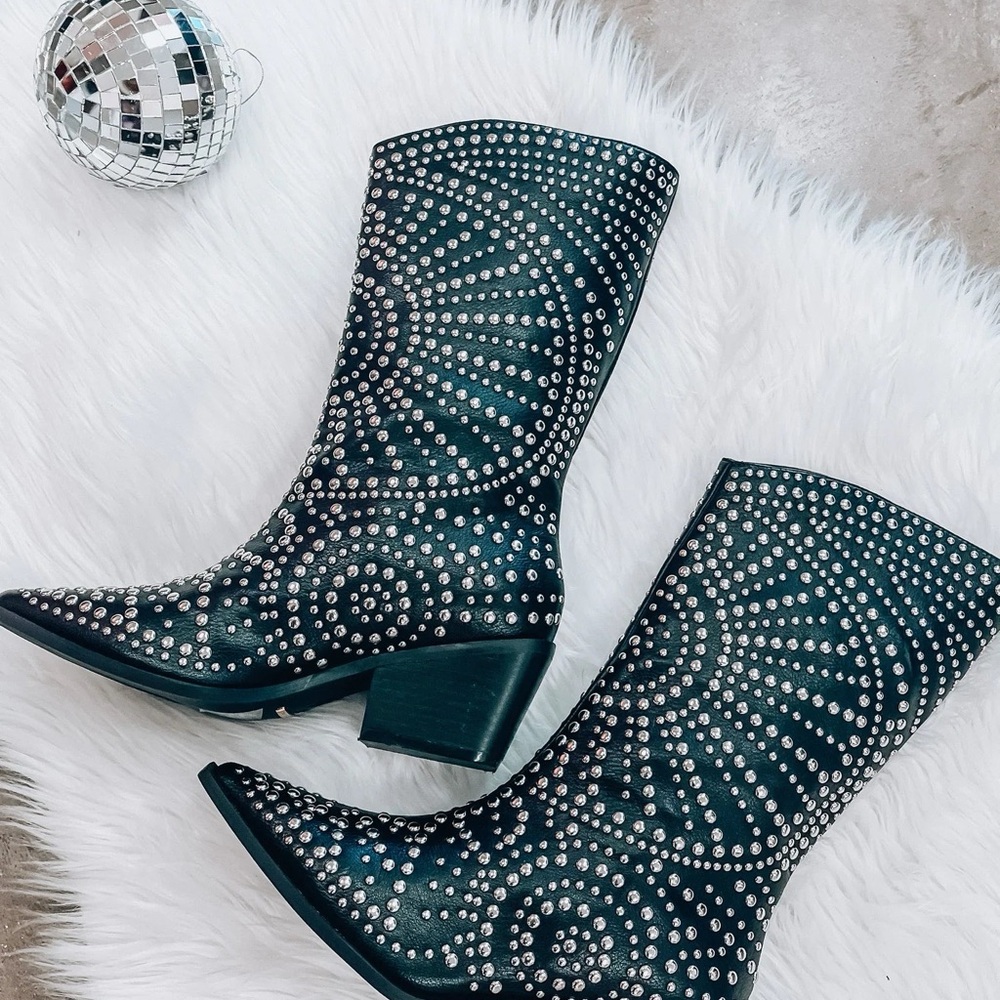 Billini Black Studded Western Boots — Brand new never worn